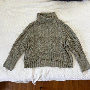 Moon & Madison Green Chenille Turtleneck Sweater